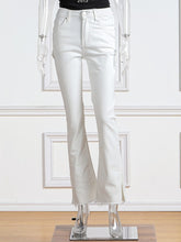 Lizakosht 3009# White High Waist Chic Vintage Raw Edge Mopping Pants 2023 Fashion Flare Pants For Women Long Streetwear Denim Trousers